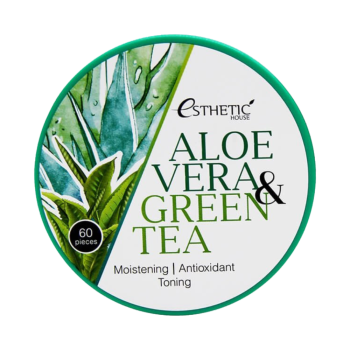 Гидрогелевые патчи для глаз Алоэ и зеленый чай Aloe Vera&Green Tea Hydrogel Eye Patch (Esthetic House)